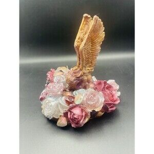 Ornate Art Nouveau Style Angel Surrounded By Jewels And Flowers Figurine Artisan